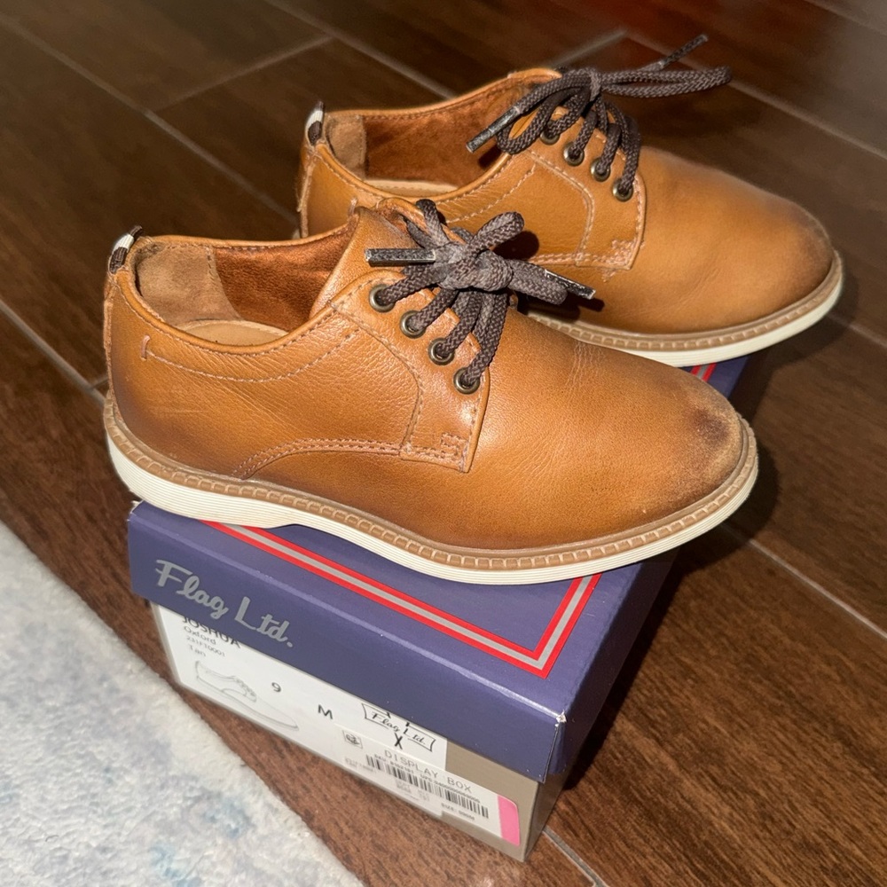 Toddler Boy Tan Leather Shoes